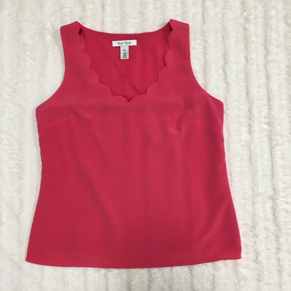 WHBM Pink Scallop Neck Sleeveless Tank - Sz XS
